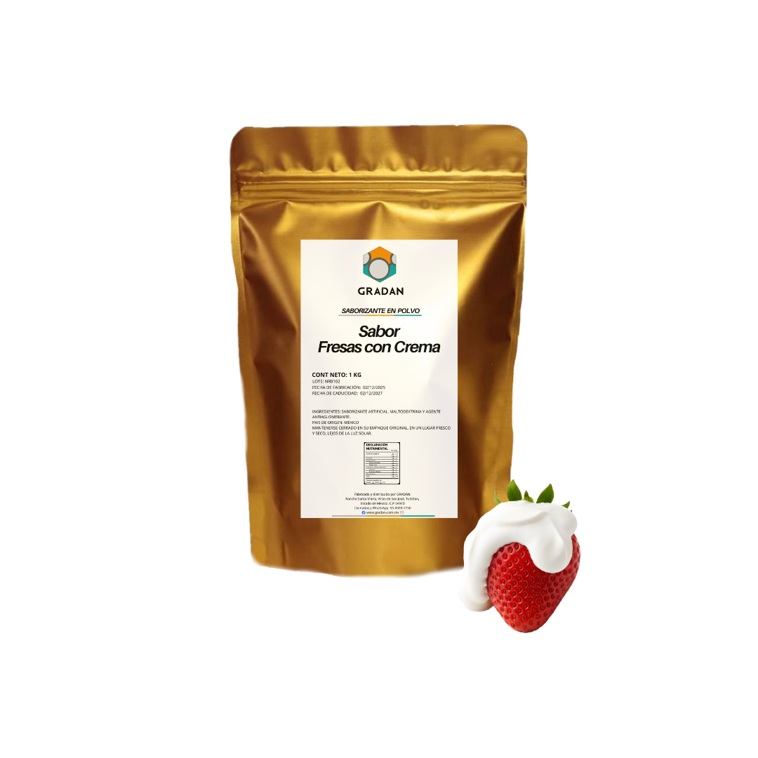 Sabor Fresas Con Crema En Polvo 1 Kg – GRADAN